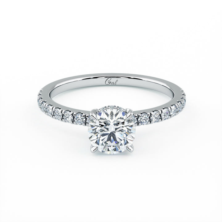 0.70 Carat Round Brilliant Micropavé Engagement Ring