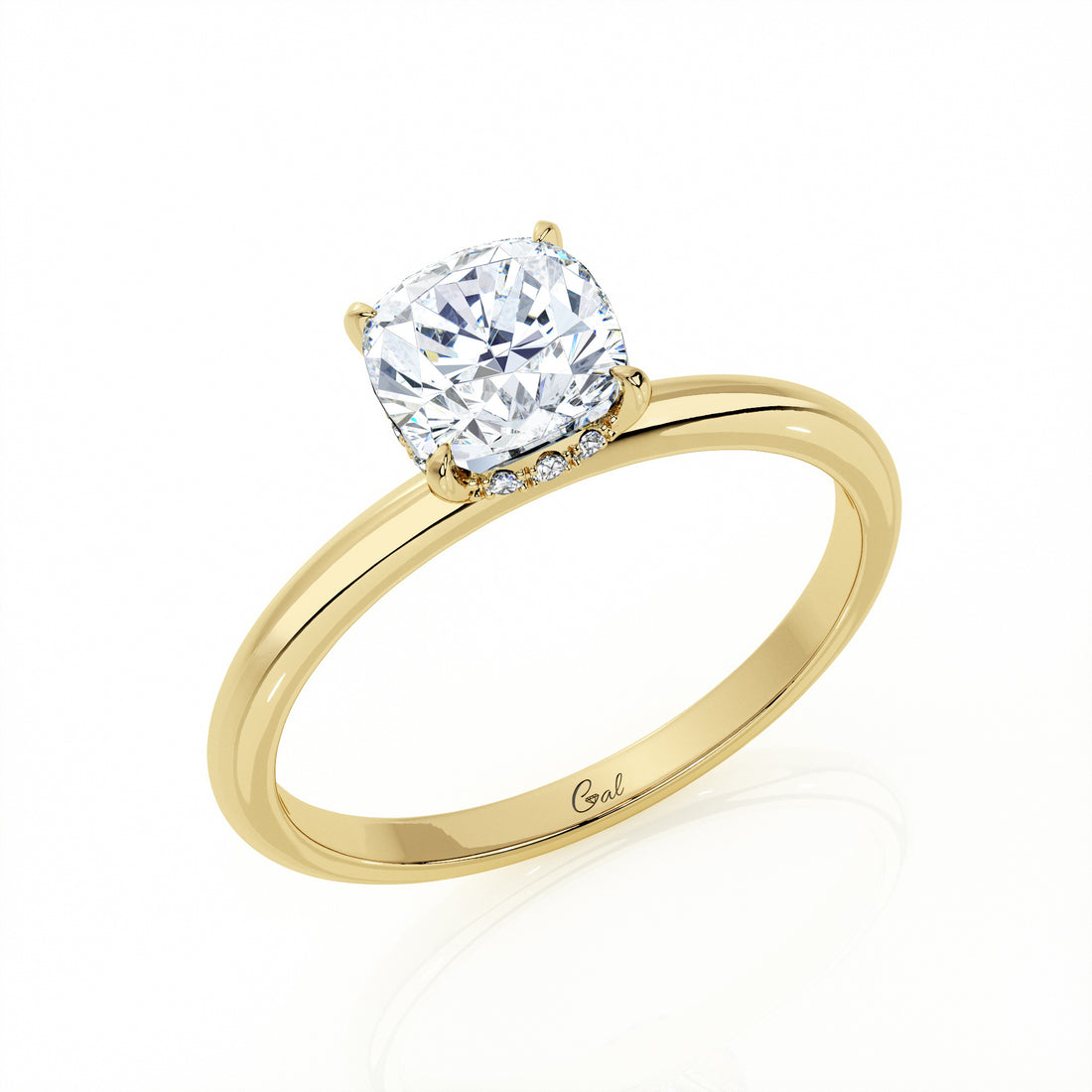 1.00 Carat Cushion Shape Solitaire Engagement Ring