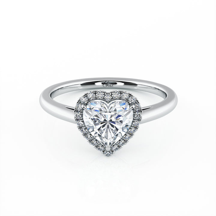 1.00 Carat Heart Shape Halo Engagement Ring