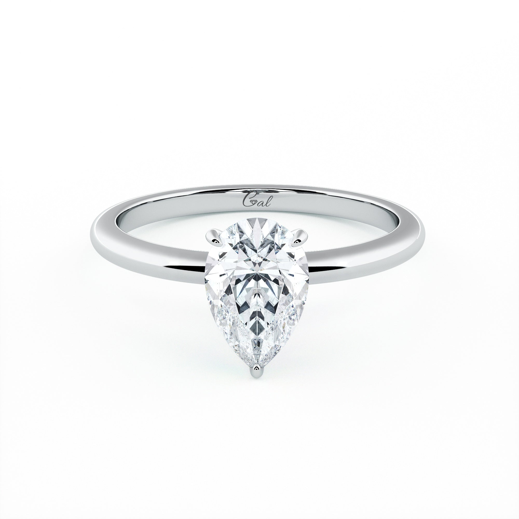 1.00 Carat Pear Shape Solitaire Engagement Ring