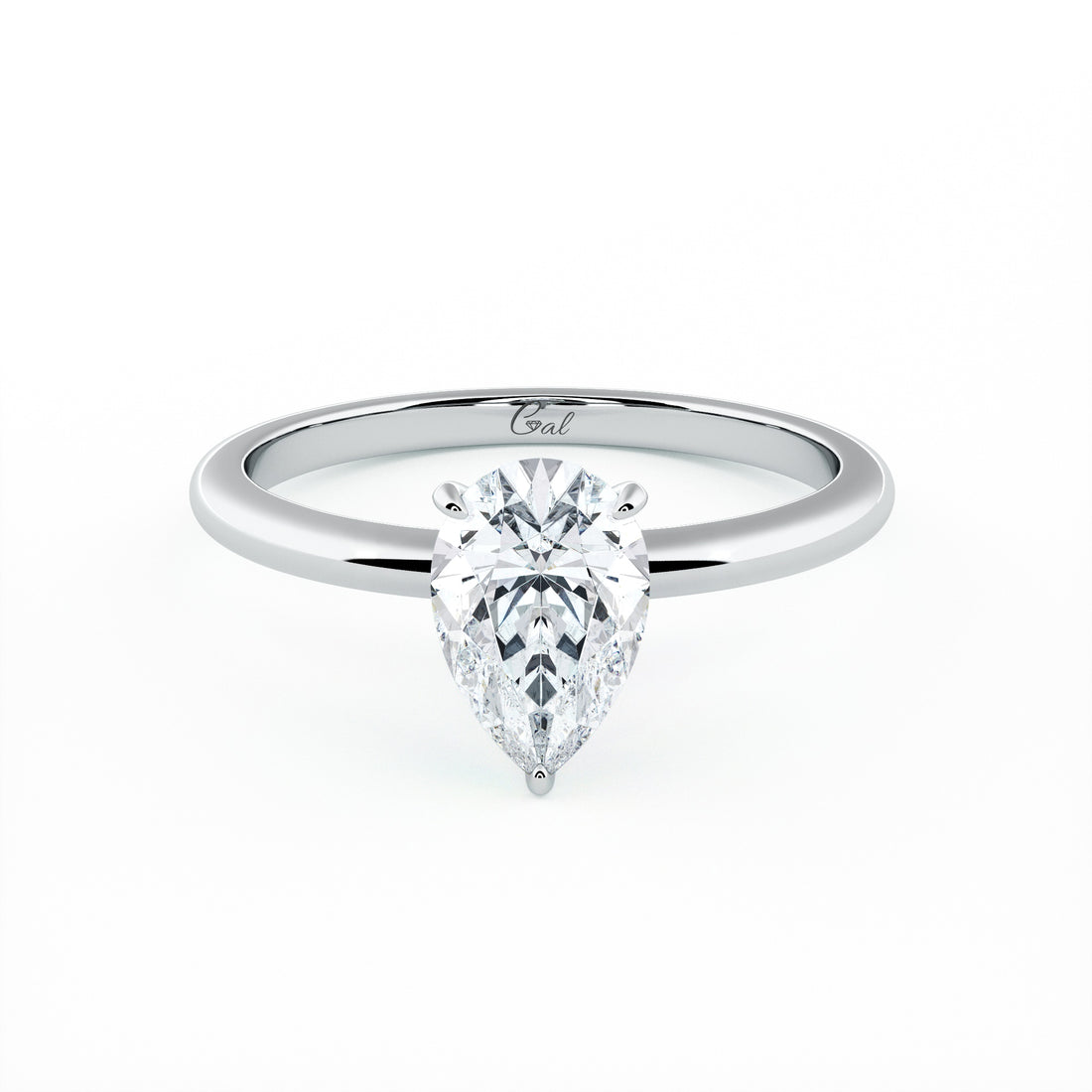1.00 Carat Pear Shape Solitaire Engagement Ring