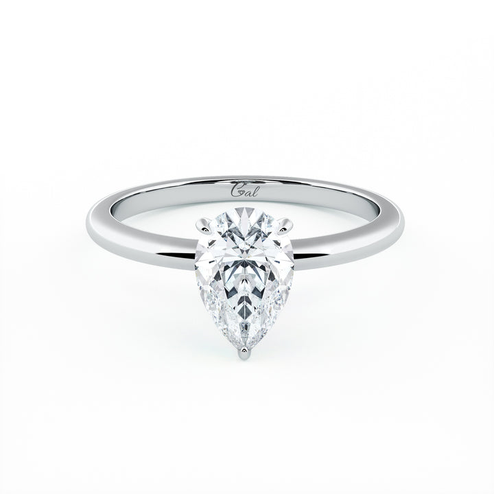 1.00 Carat Pear Shape Solitaire Engagement Ring