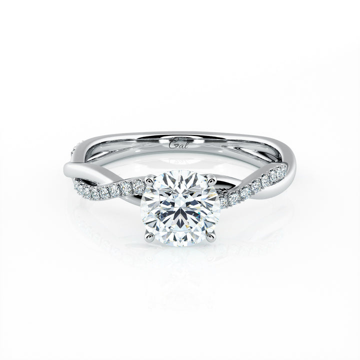 1.00 Carat Round Brilliant Micropavé Infinity Twist Engagement Ring