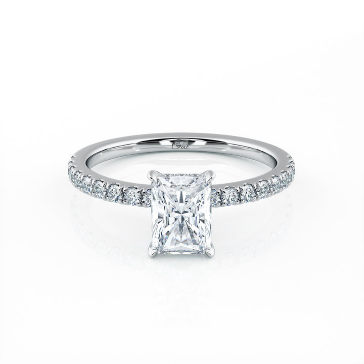 1.00 Carat Radiant Shape Micropavé Engagement Ring