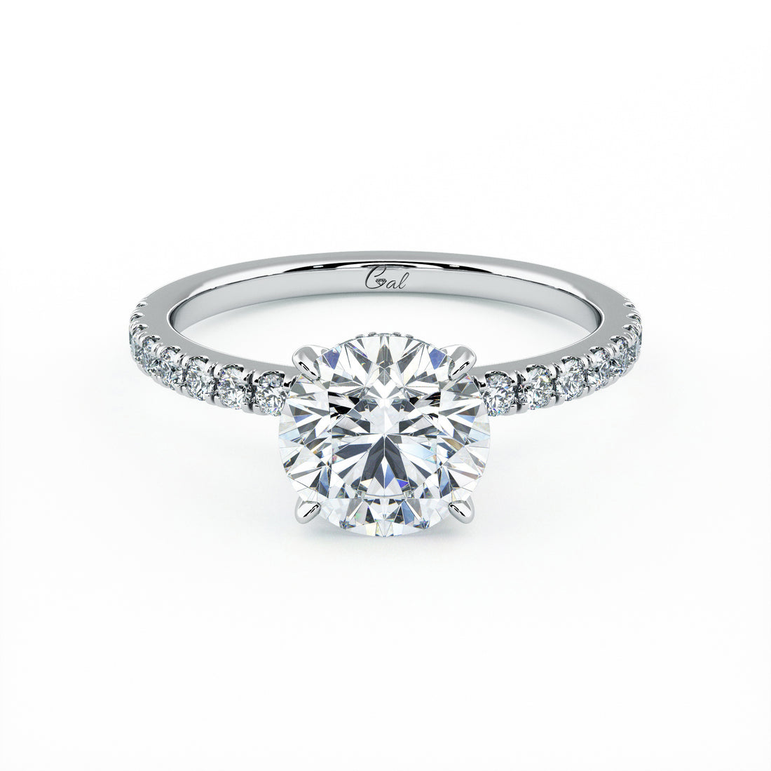 1.50 Carat Round Brilliant Micropavé Engagement Ring