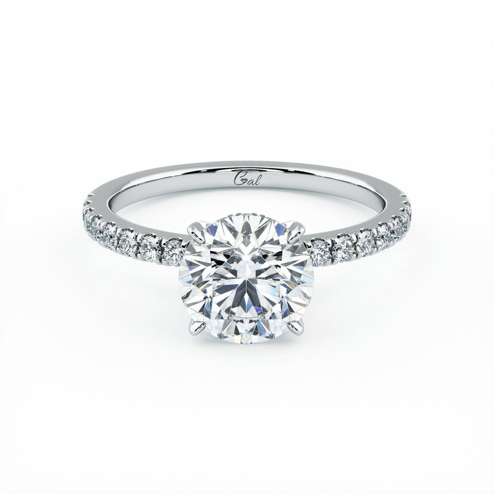 1.50 Carat Round Brilliant Micropavé Engagement Ring