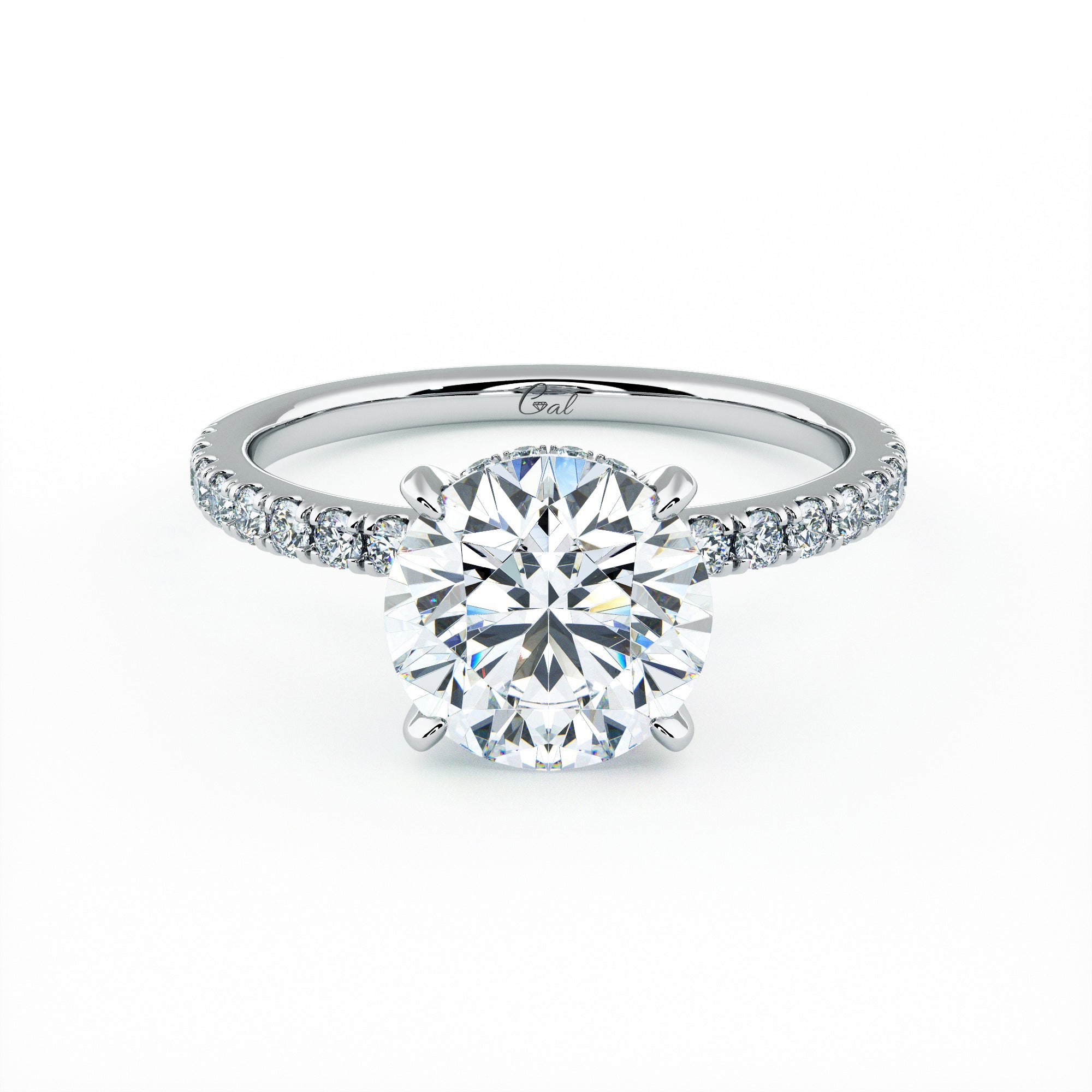 2.00 Carat Round Brilliant Micropavé Engagement Ring