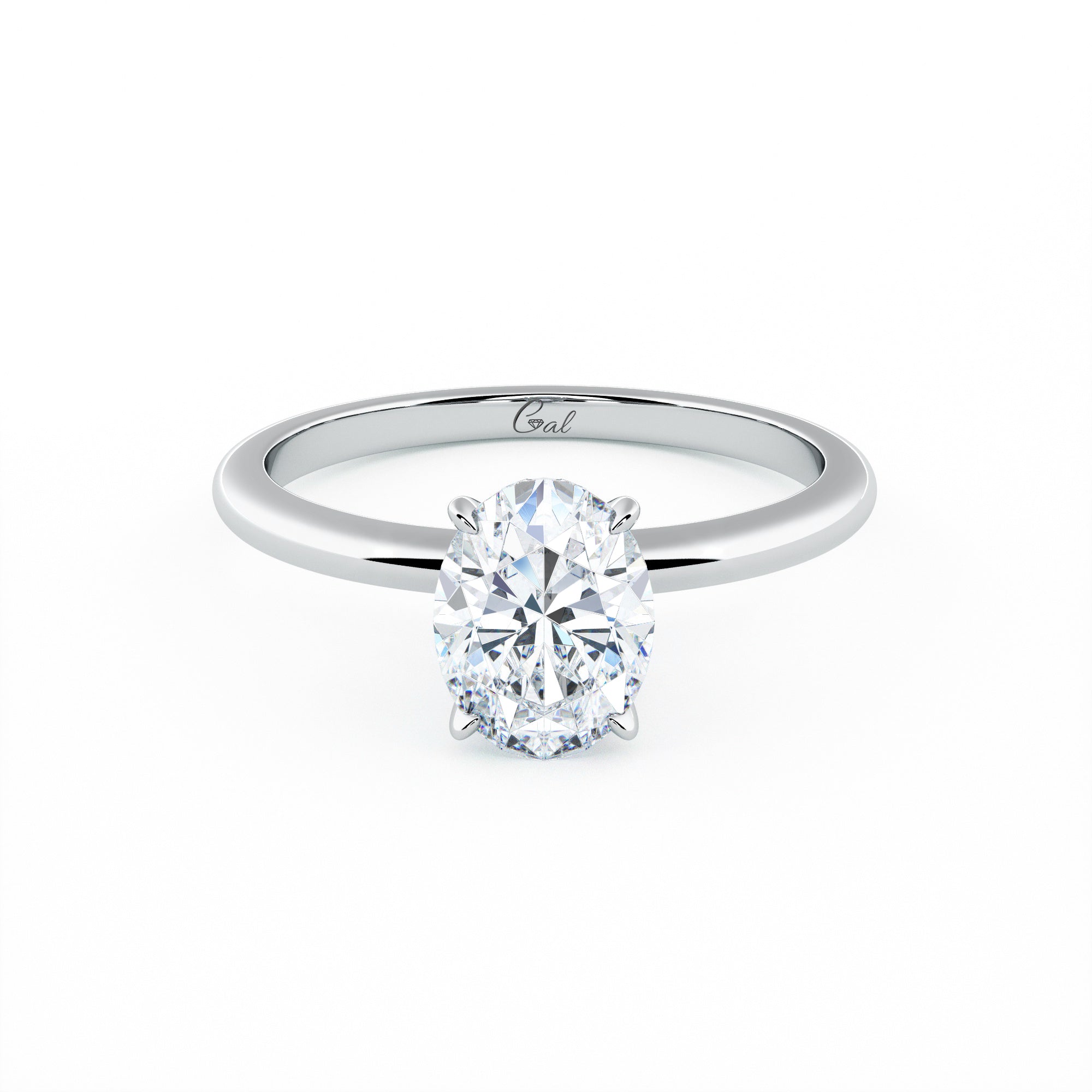 1.00 Carat Oval Shape Solitaire Engagement Ring