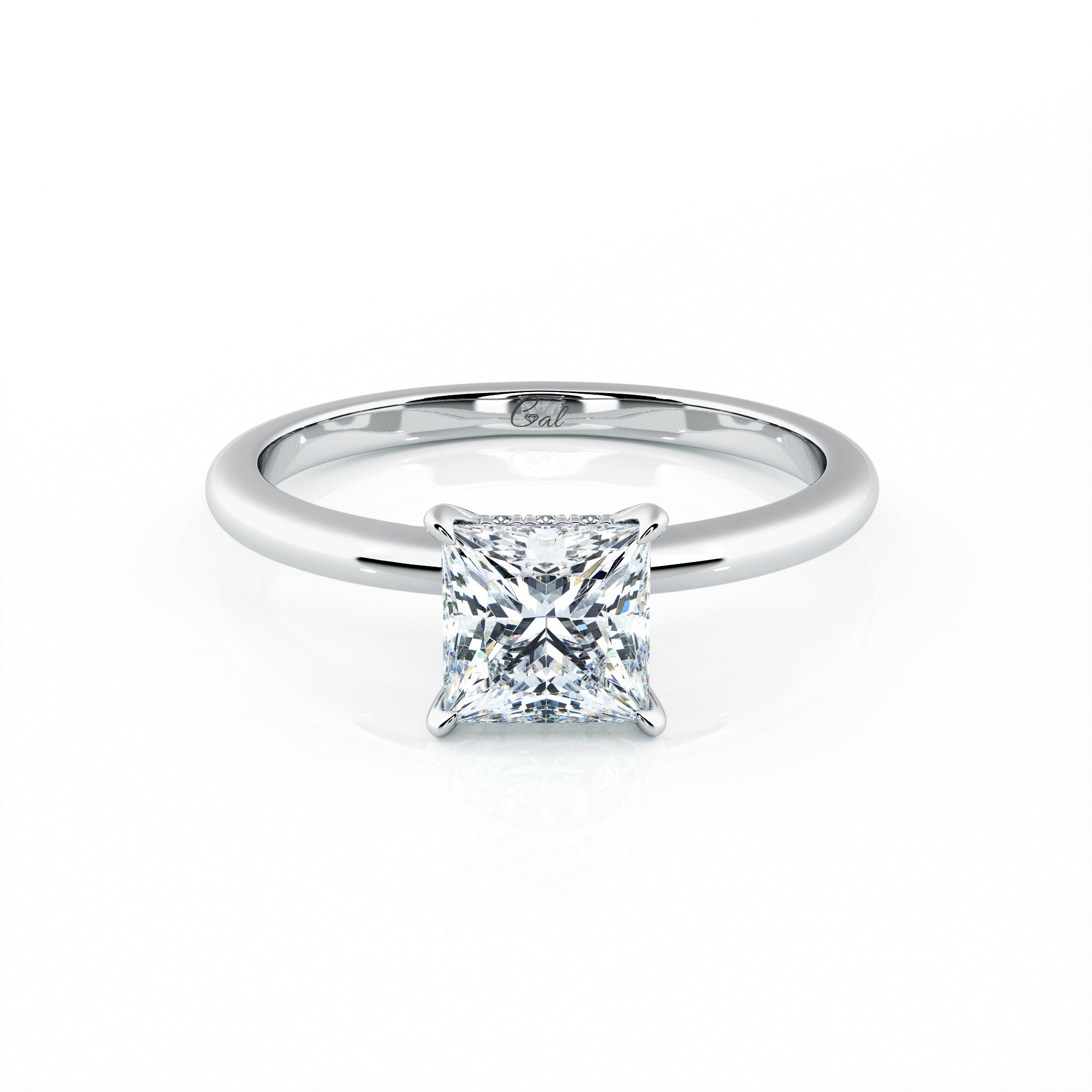 1.00 Carat Princess Shape Solitaire Engagement Ring