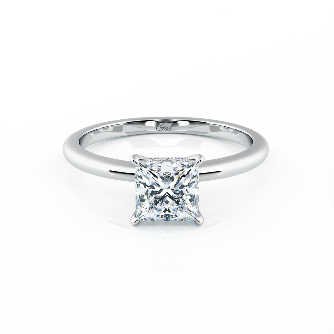 1.00 Carat Princess Shape Solitaire Engagement Ring