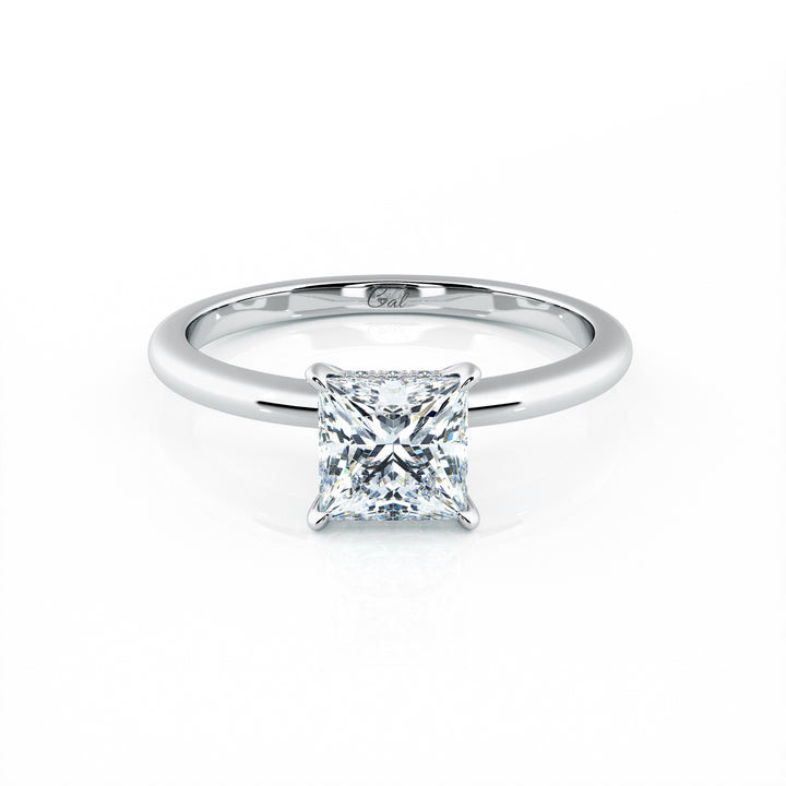 1.00 Carat Princess Shape Solitaire Engagement Ring
