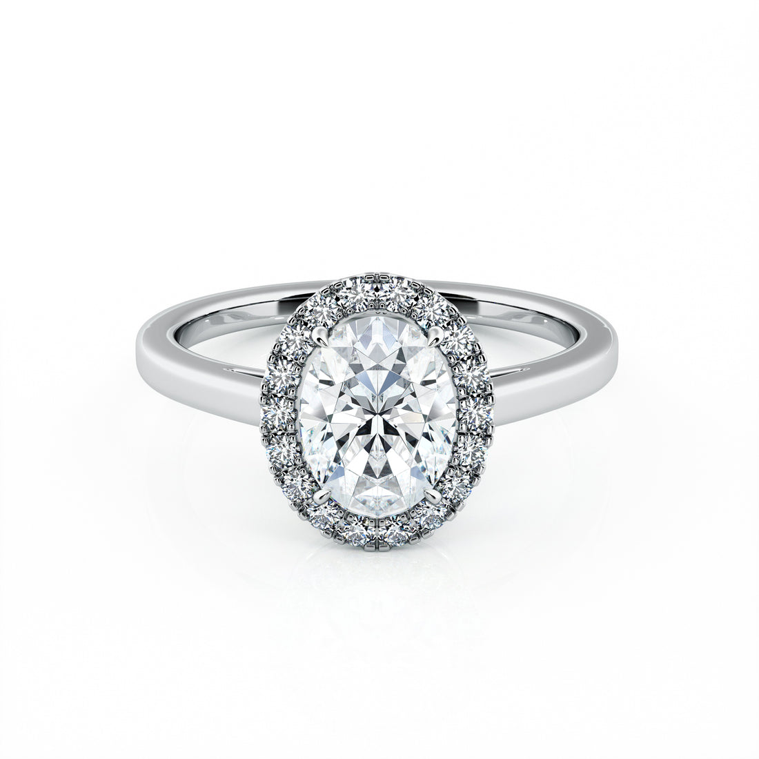 1.00 Carat Oval Shape Halo Engagement Ring