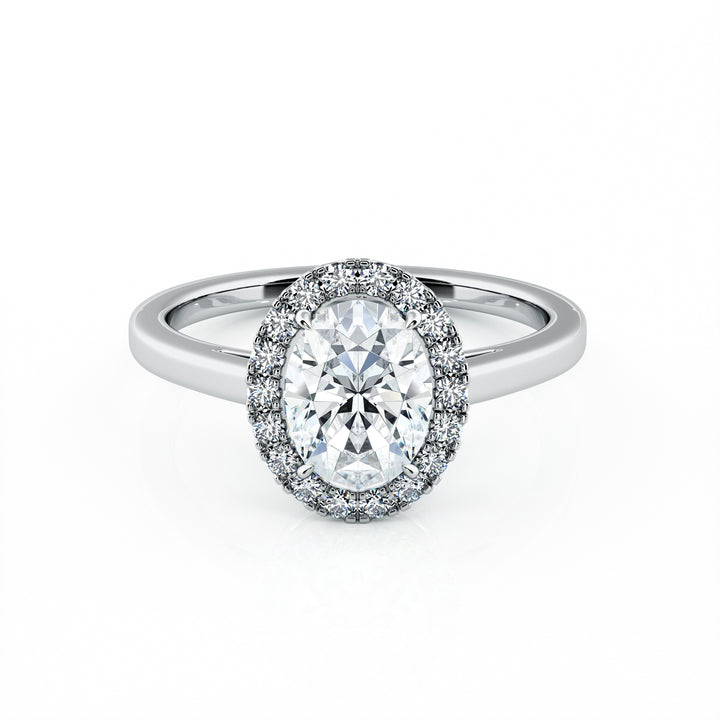 1.00 Carat Oval Shape Halo Engagement Ring
