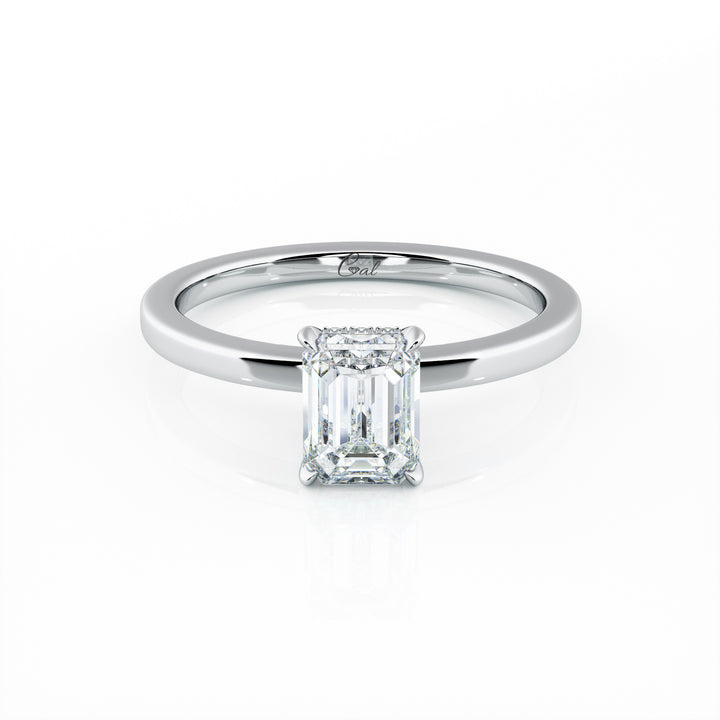 1.00 Carat Emerald Shape Solitaire Engagement Ring