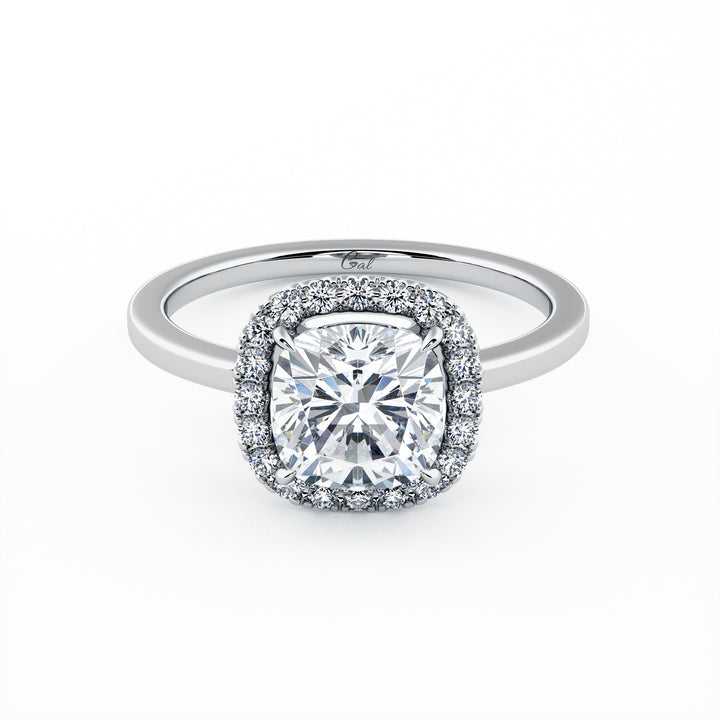 1.00 Carat Cushion Shape Halo Engagement Ring