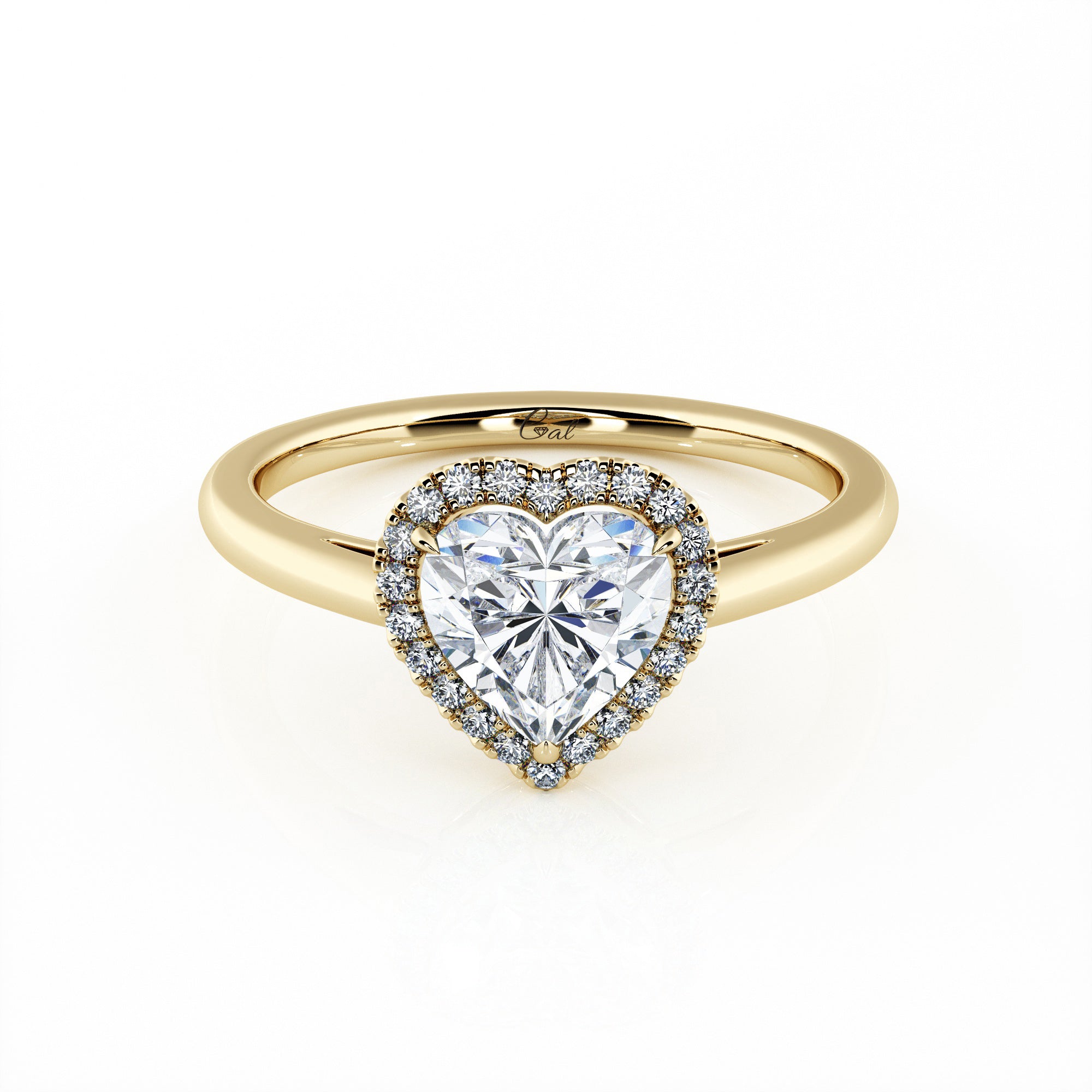 1.00 Carat Heart Shape Halo Engagement Ring