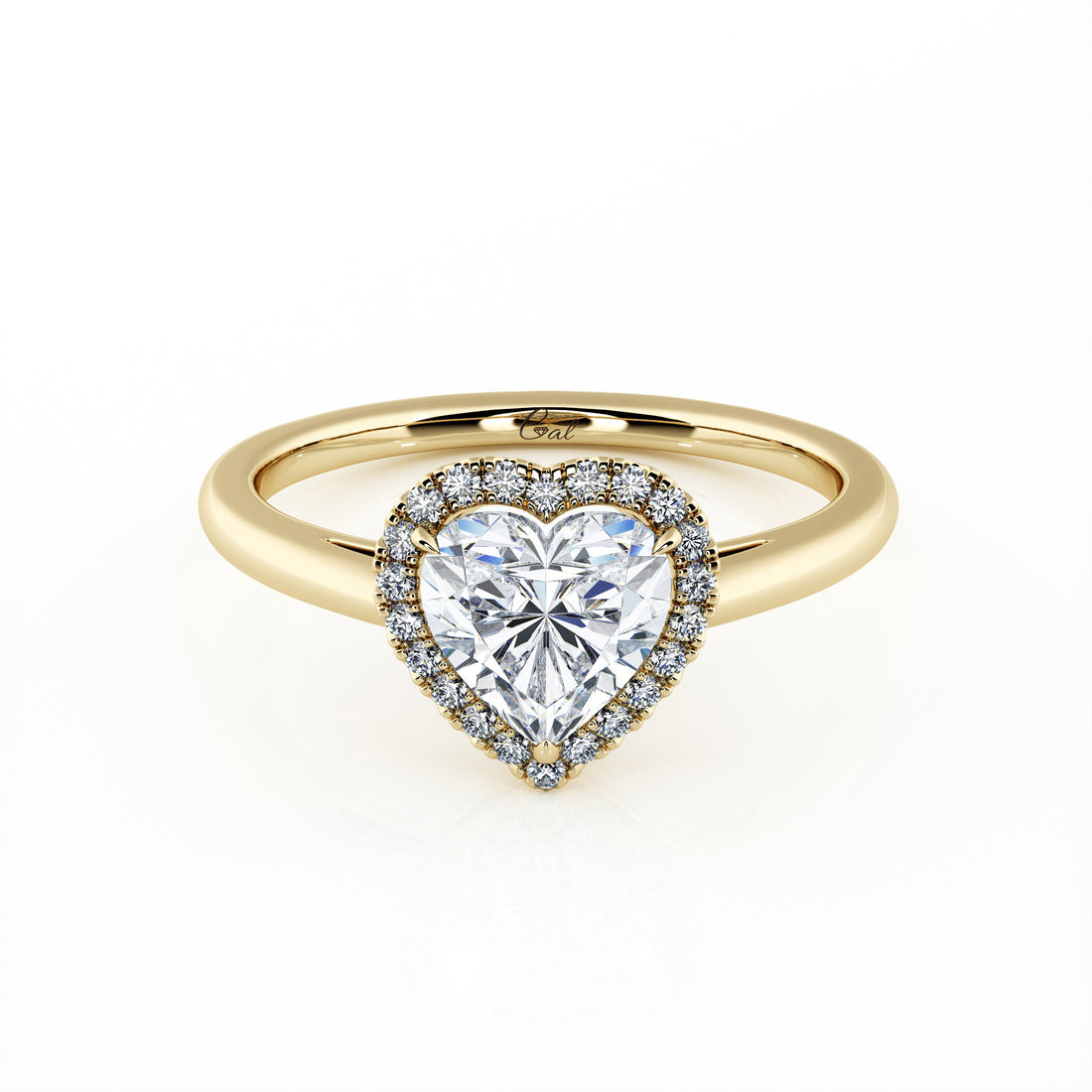 1.00 Carat Heart Shape Halo Engagement Ring