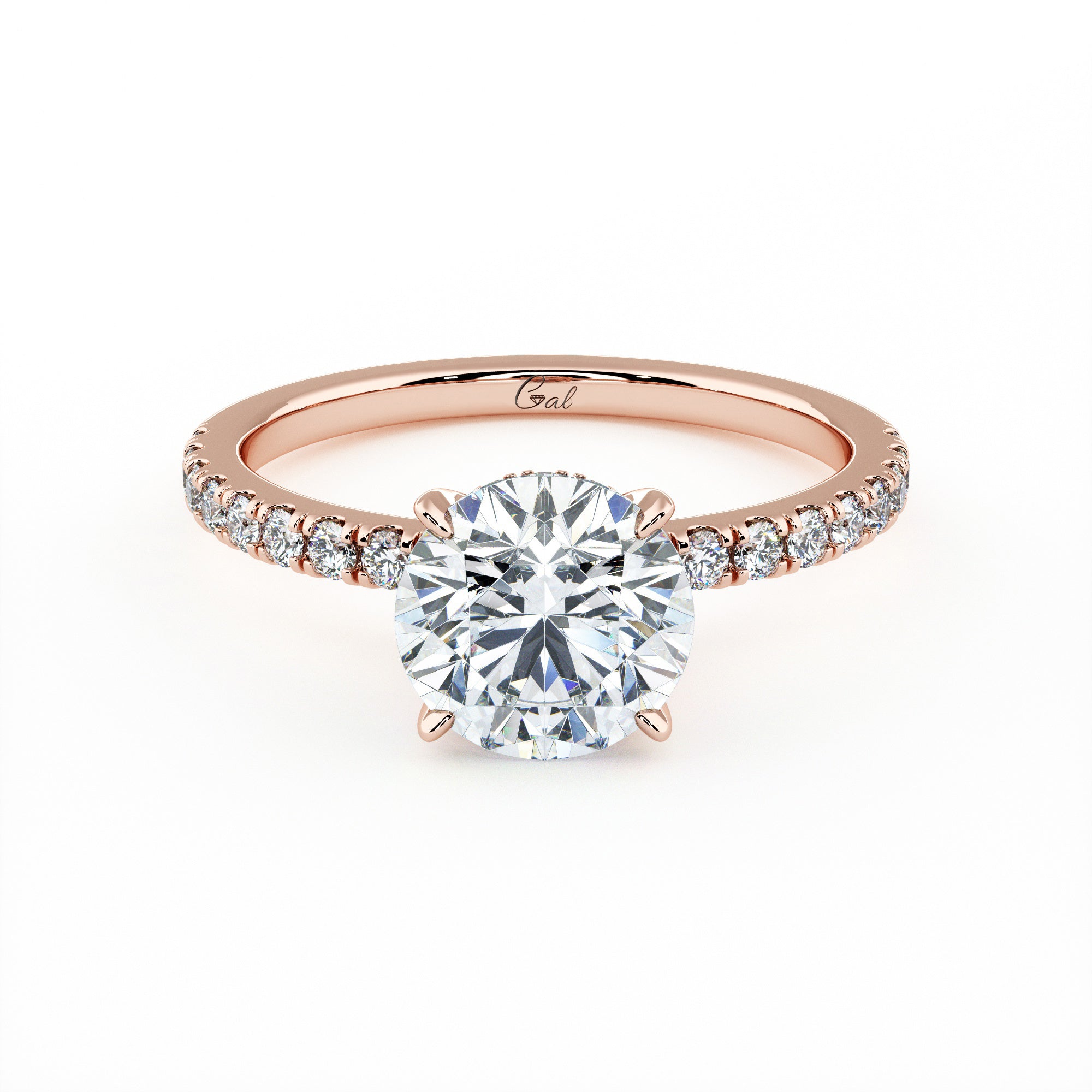 1.50 Carat Round Brilliant Micropavé Engagement Ring