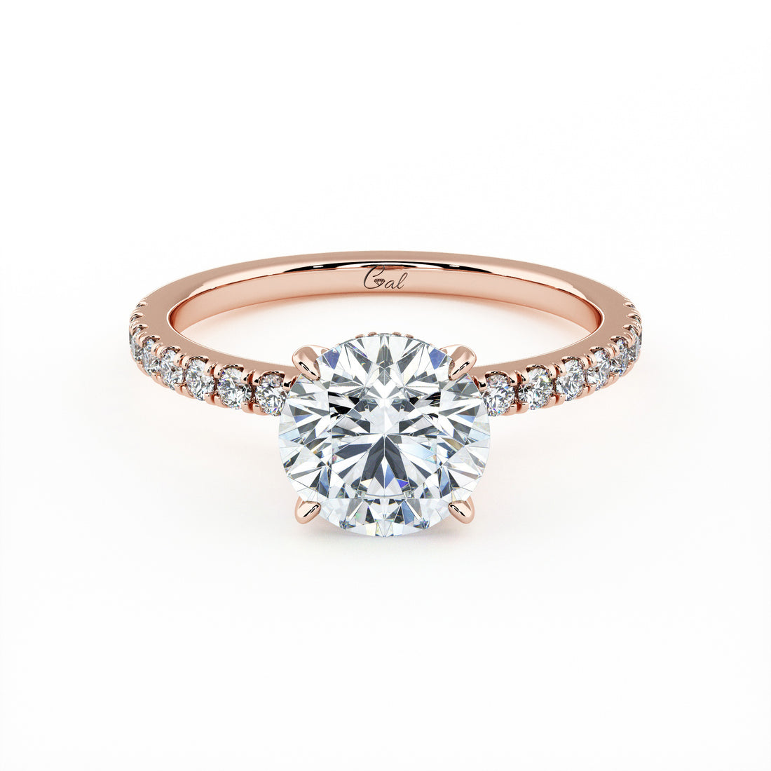 1.50 Carat Round Brilliant Micropavé Engagement Ring