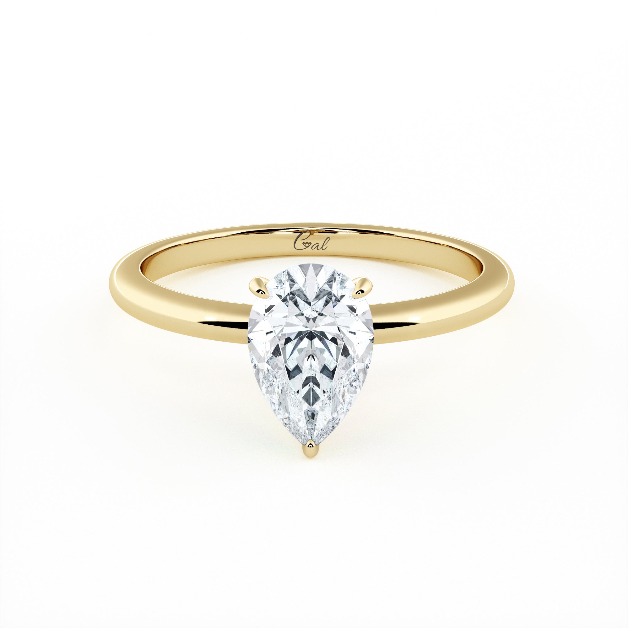 1.00 Carat Pear Shape Solitaire Engagement Ring