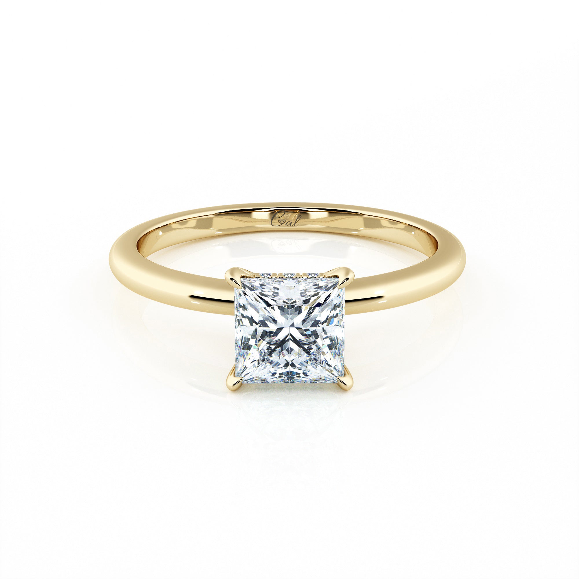 1.00 Carat Princess Shape Solitaire Engagement Ring