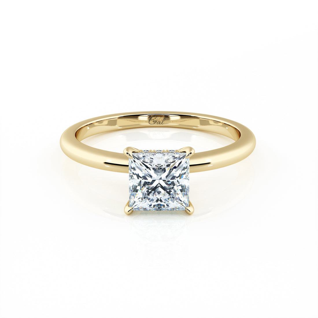 1.00 Carat Princess Shape Solitaire Engagement Ring