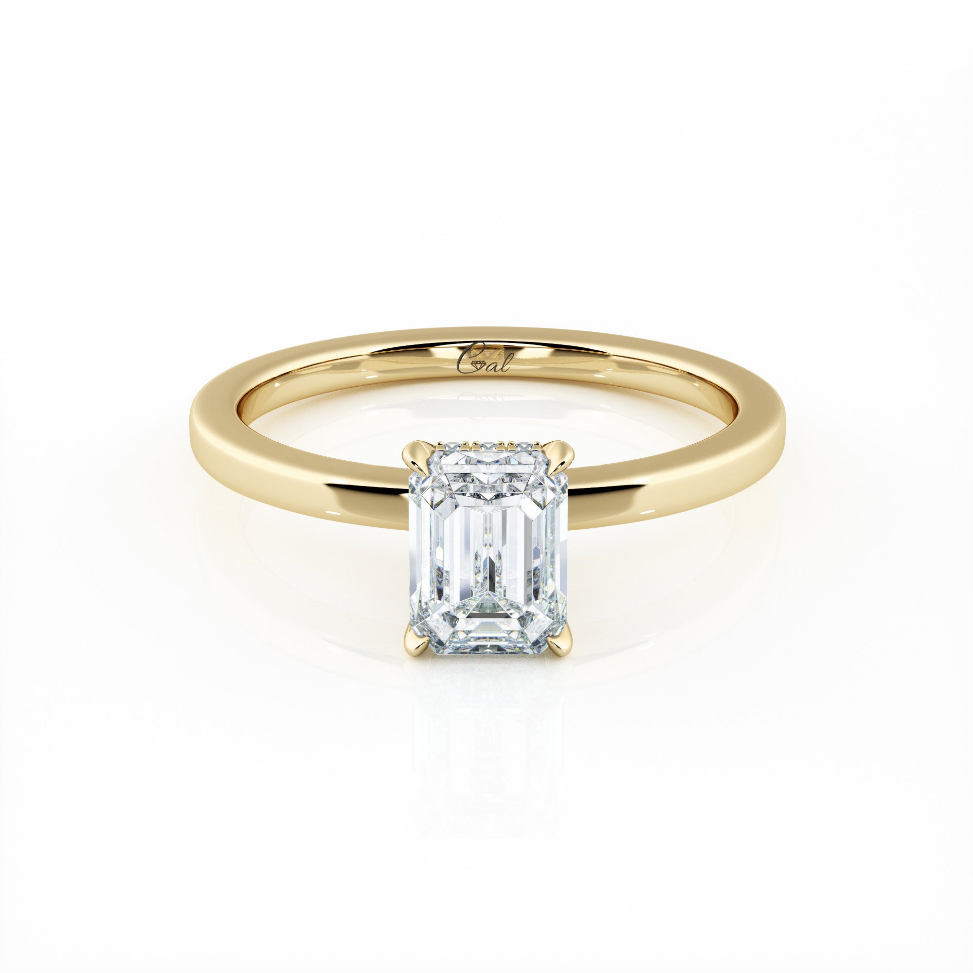 1.00 Carat Emerald Shape Solitaire Engagement Ring
