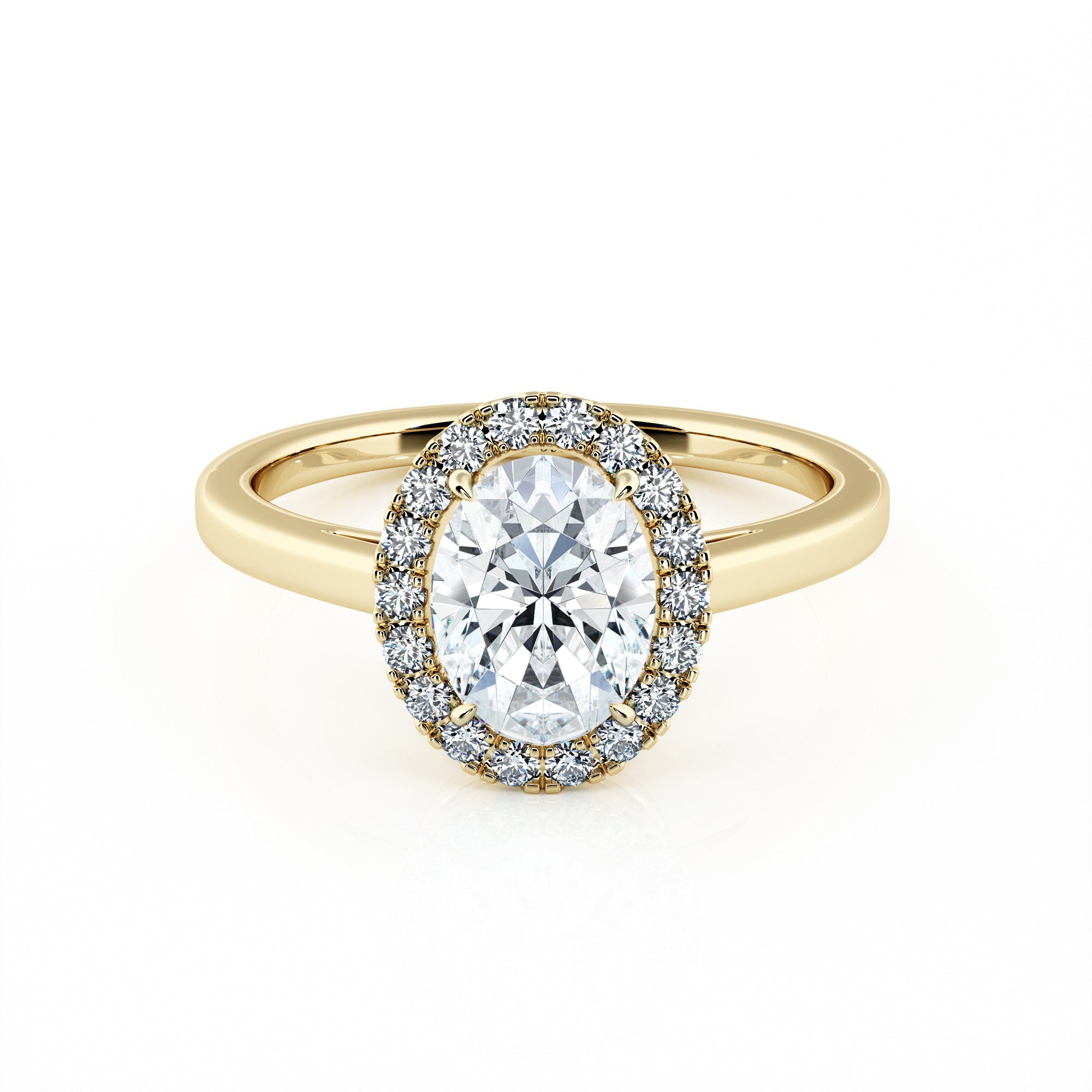 1.00 Carat Oval Shape Halo Engagement Ring