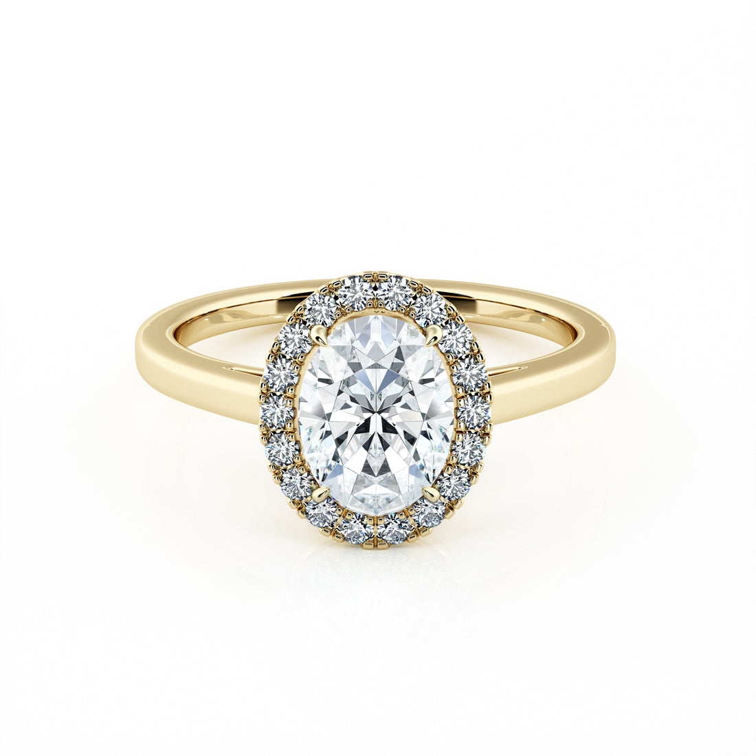 1.00 Carat Oval Shape Halo Engagement Ring