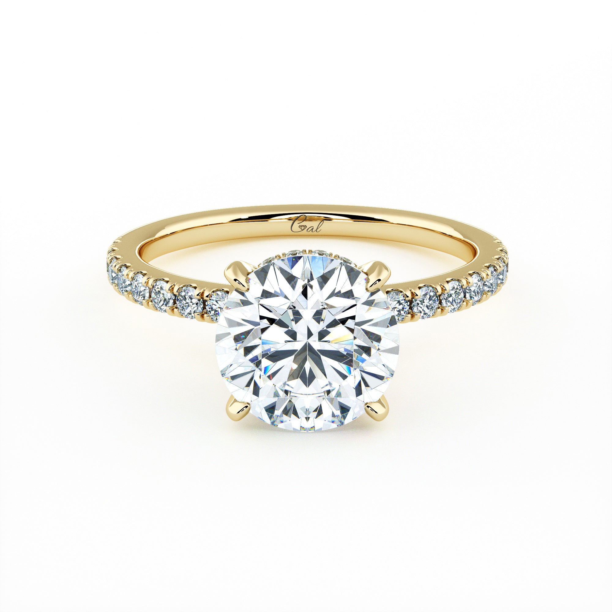 2.00 Carat Round Brilliant Micropavé Engagement Ring