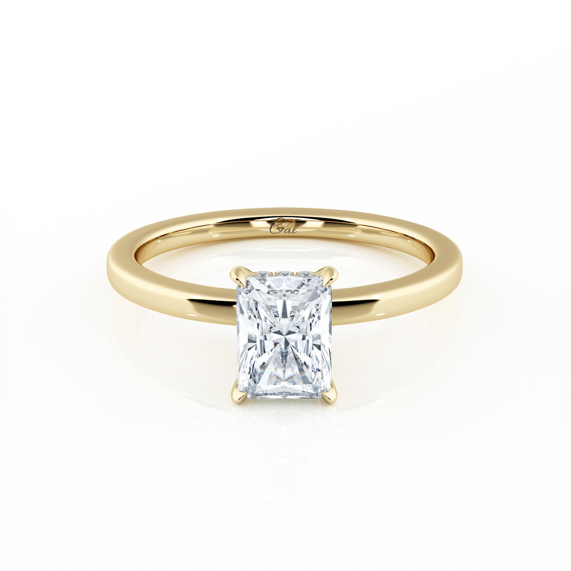 1.00 Carat Radiant Shape Solitaire Engagement Ring