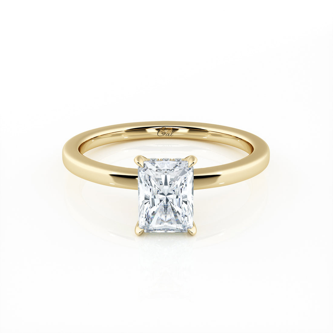 1.00 Carat Radiant Shape Solitaire Engagement Ring