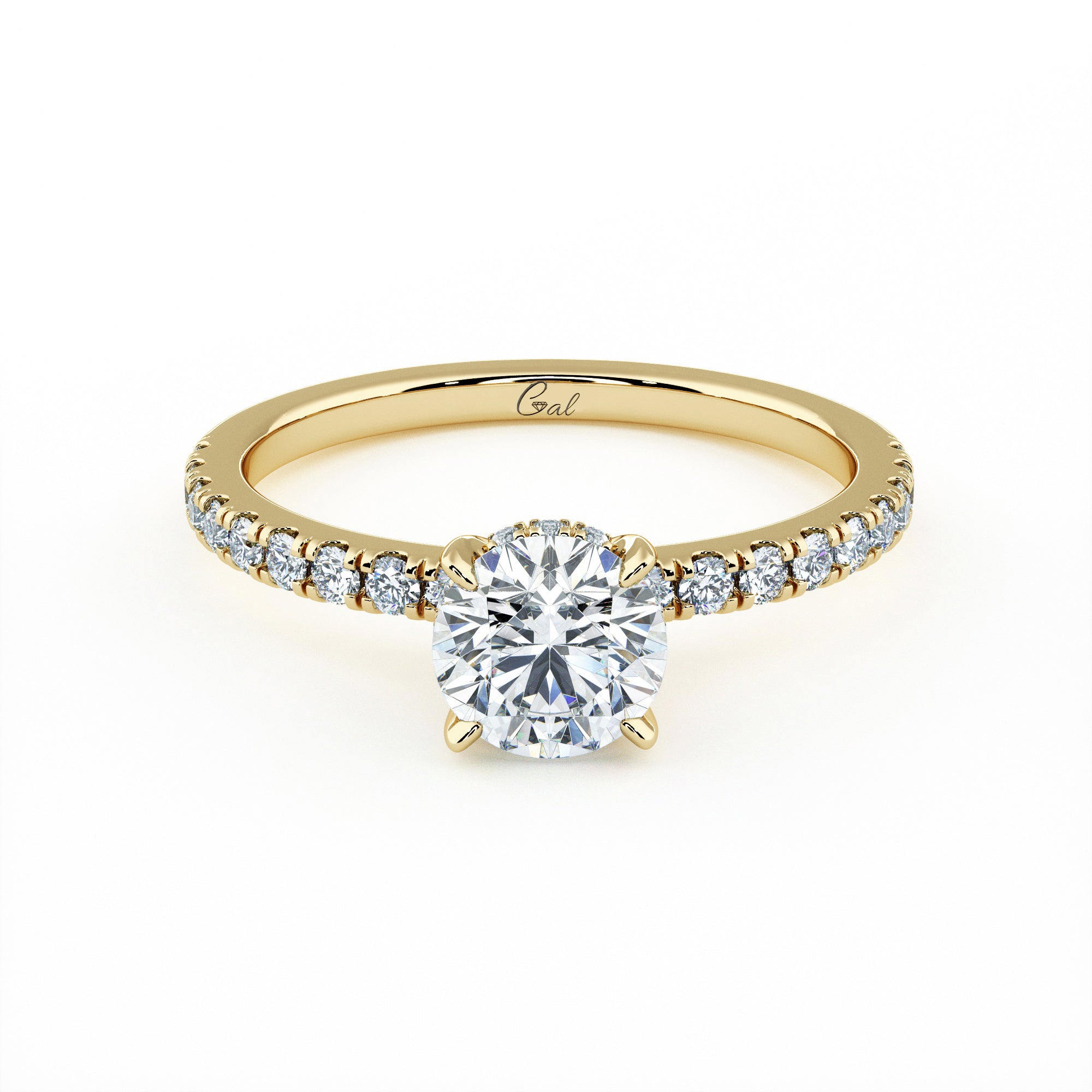 0.70 Carat Round Brilliant Micropavé Engagement Ring