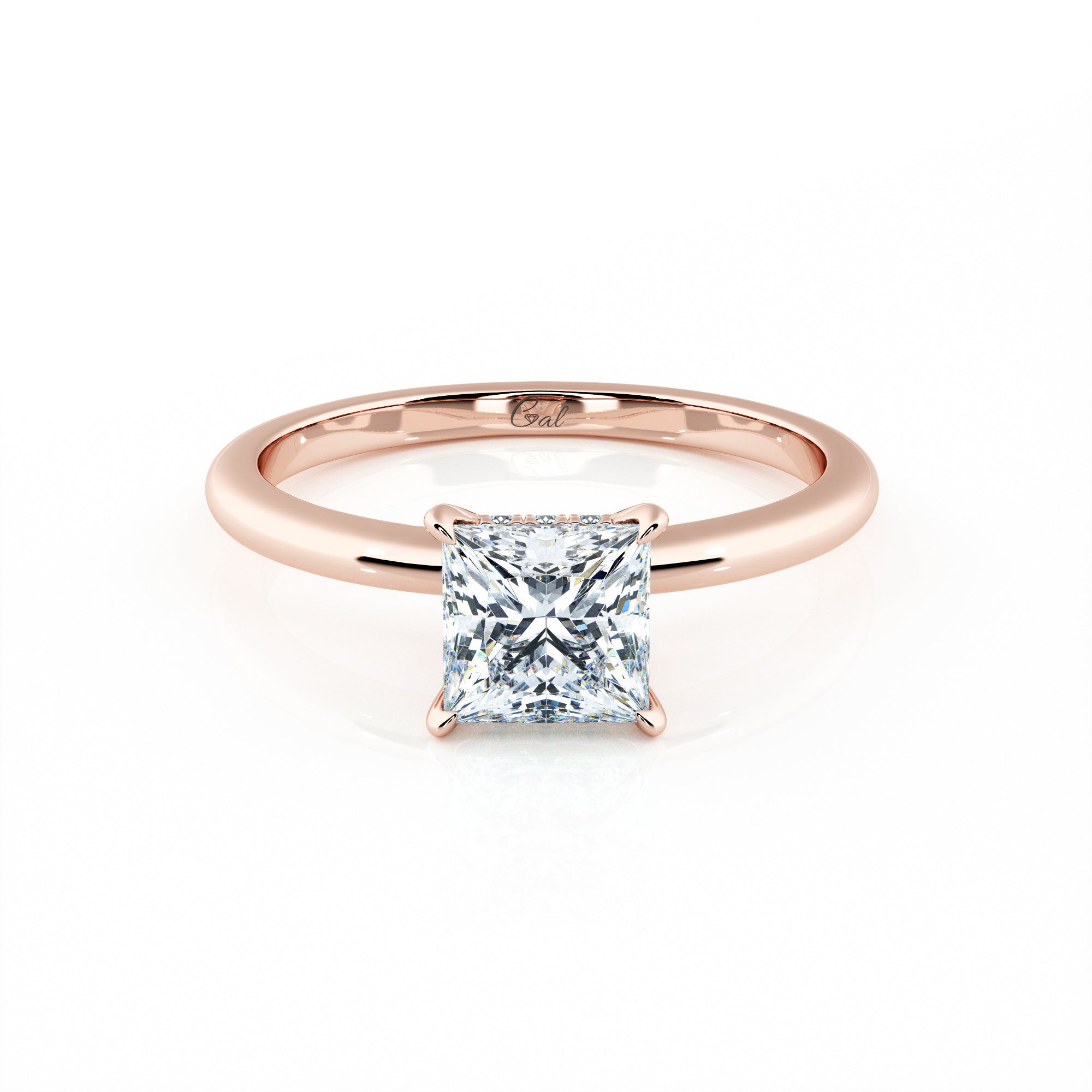 1.00 Carat Princess Shape Solitaire Engagement Ring