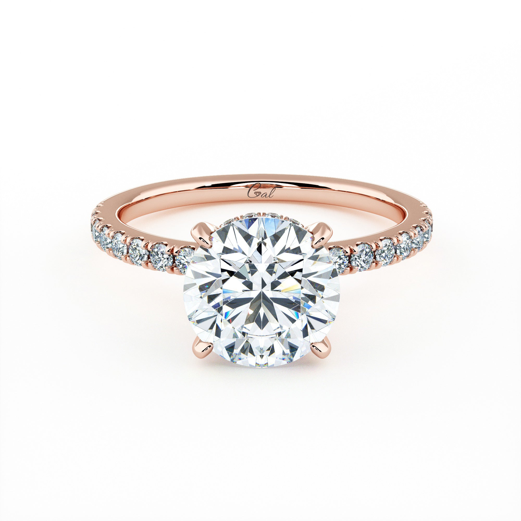 2.00 Carat Round Brilliant Micropavé Engagement Ring