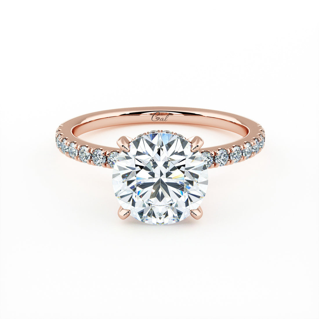 2.00 Carat Round Brilliant Micropavé Engagement Ring