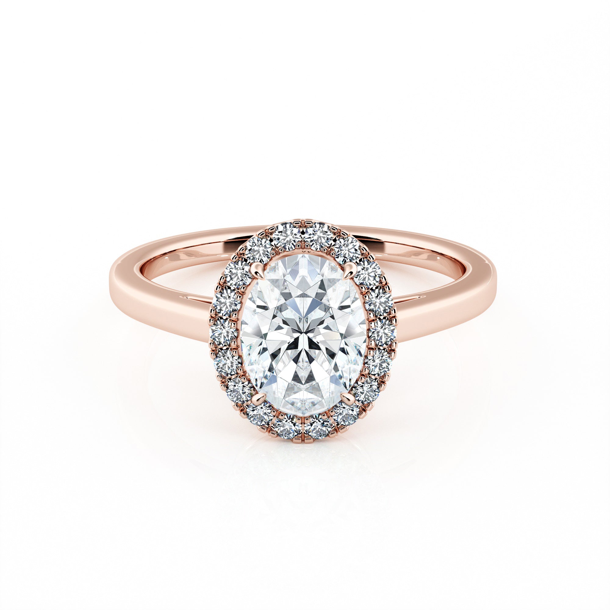 1.00 Carat Oval Shape Halo Engagement Ring