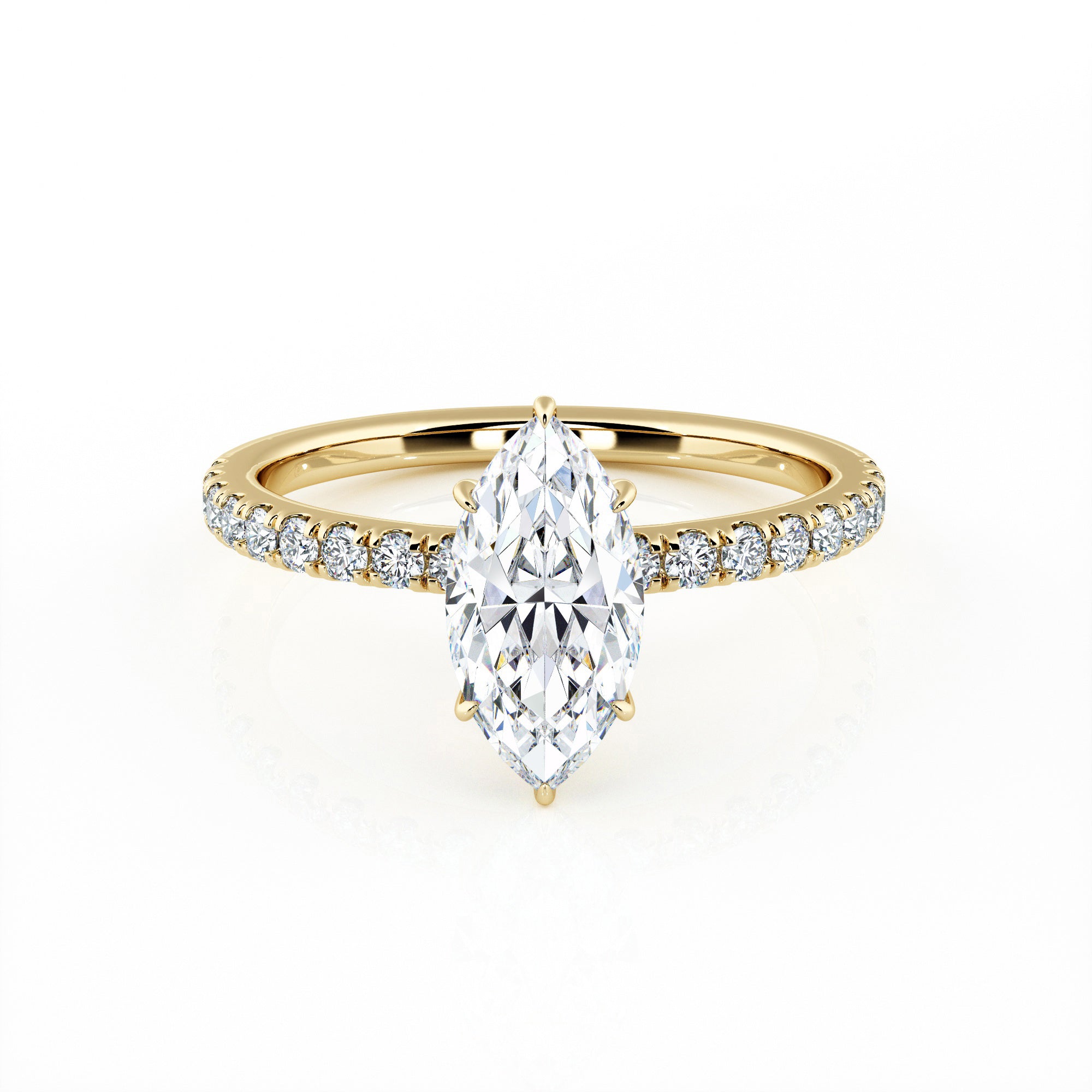 1.00 Carat Marquise Shape Micropavé Engagement Ring