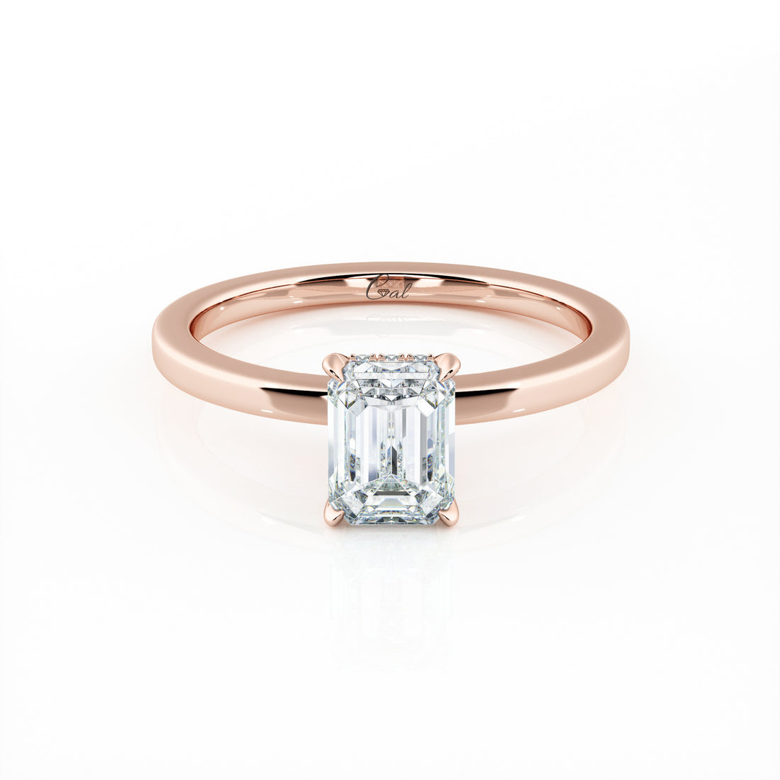 1.00 Carat Emerald Shape Solitaire Engagement Ring