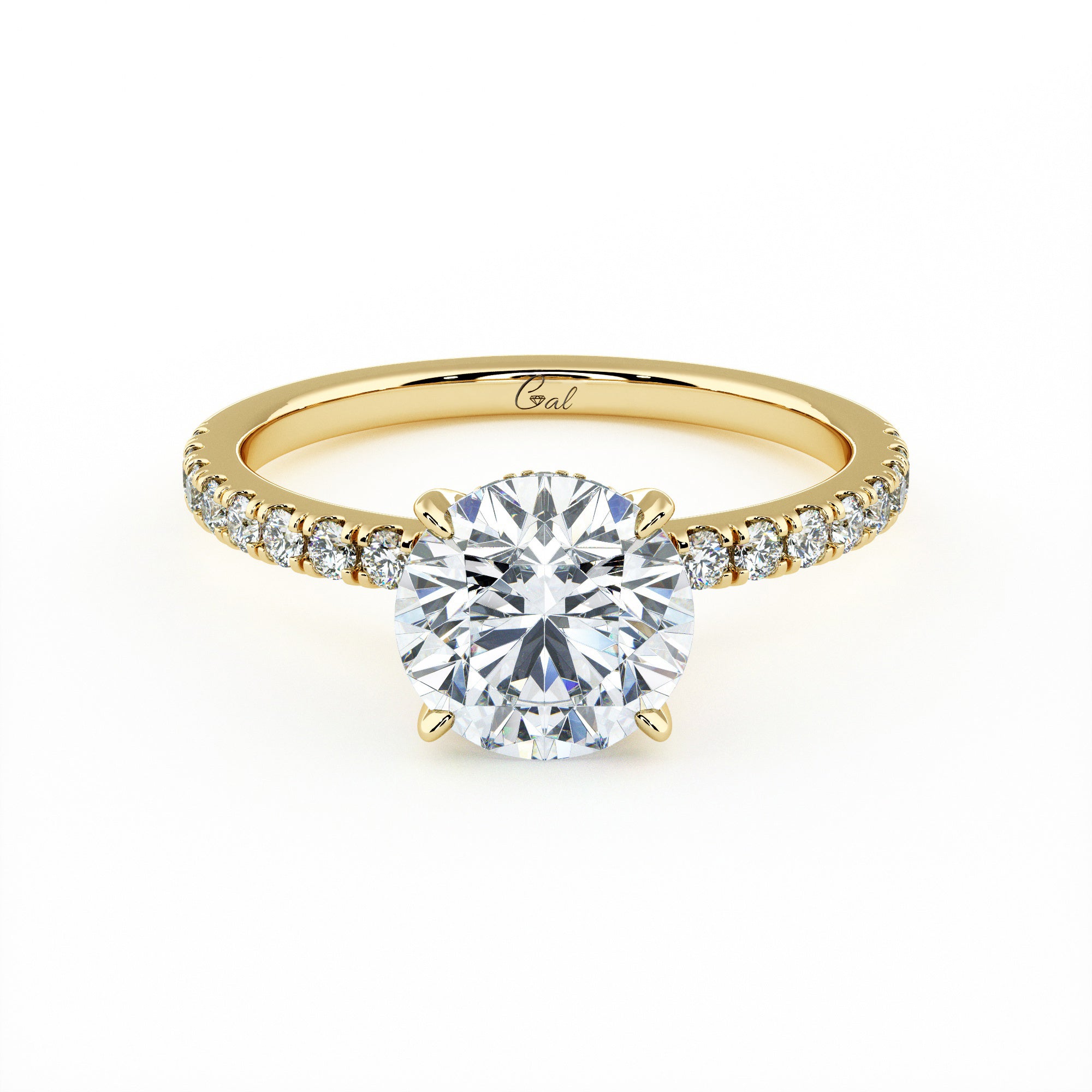 1.50 Carat Round Brilliant Micropavé Engagement Ring