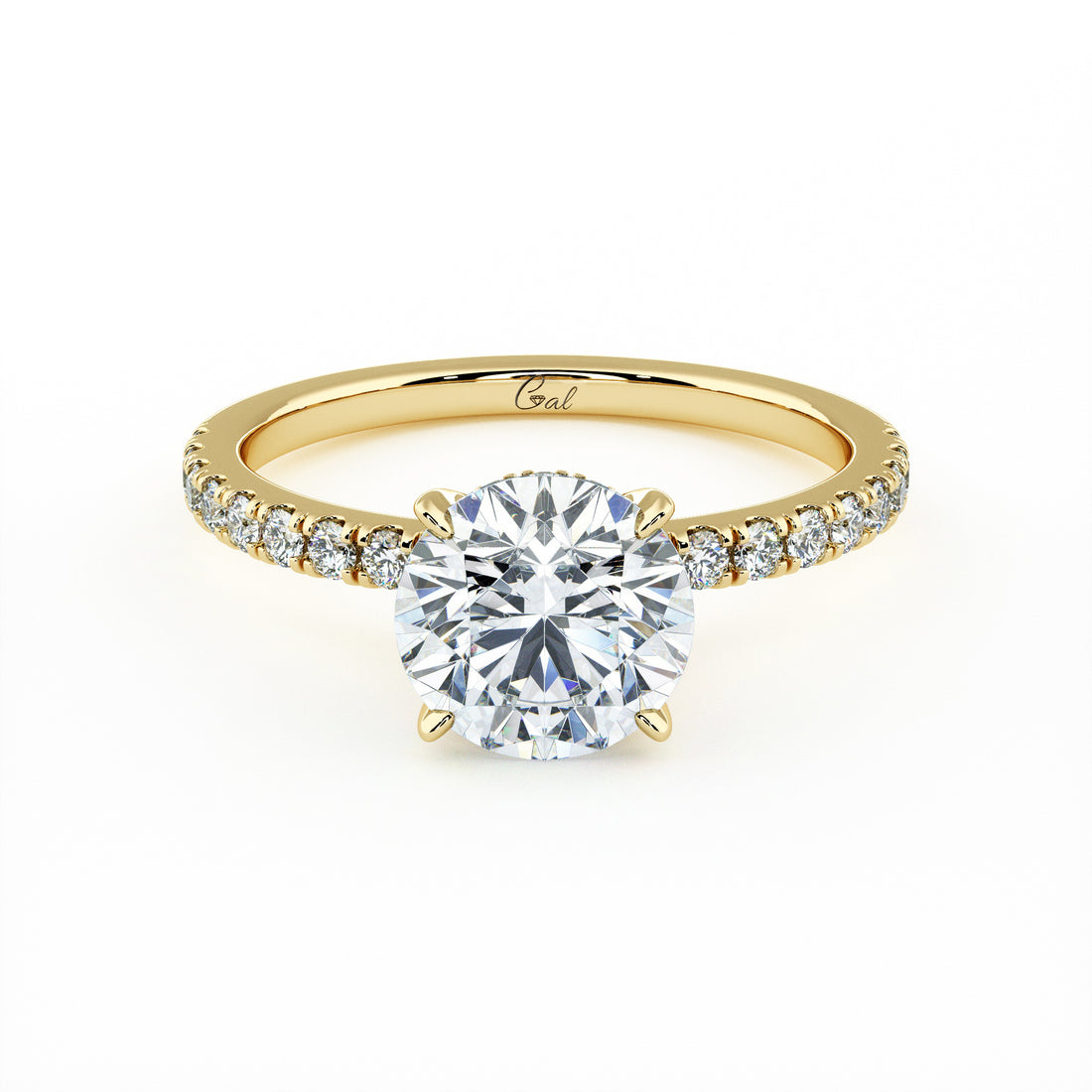 1.50 Carat Round Brilliant Micropavé Engagement Ring