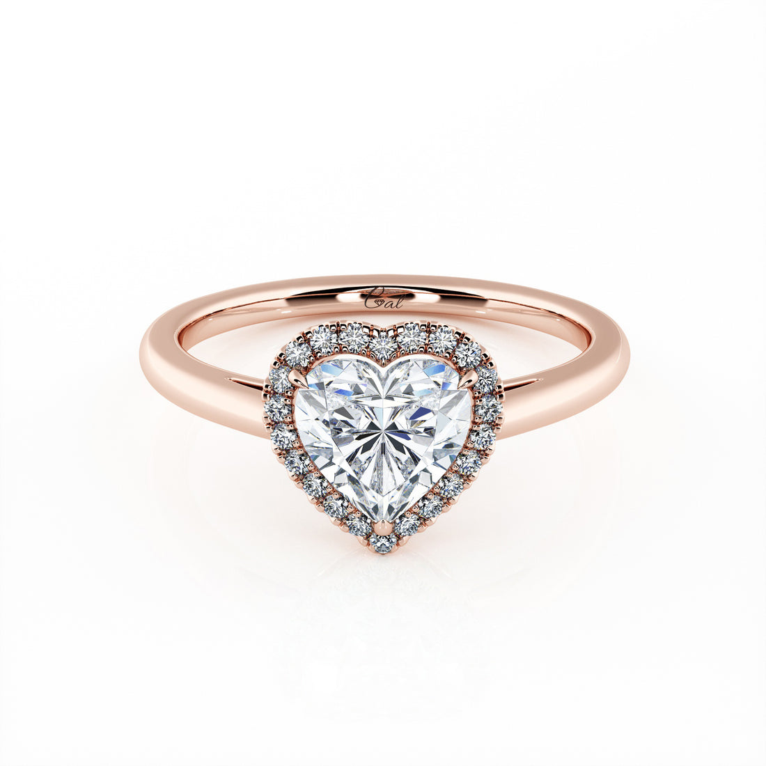 1.00 Carat Heart Shape Halo Engagement Ring