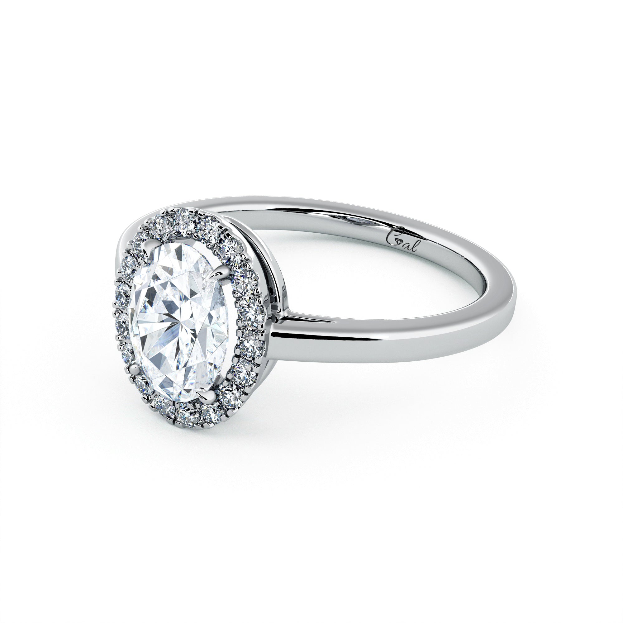 1.00 Carat Oval Shape Halo Engagement Ring