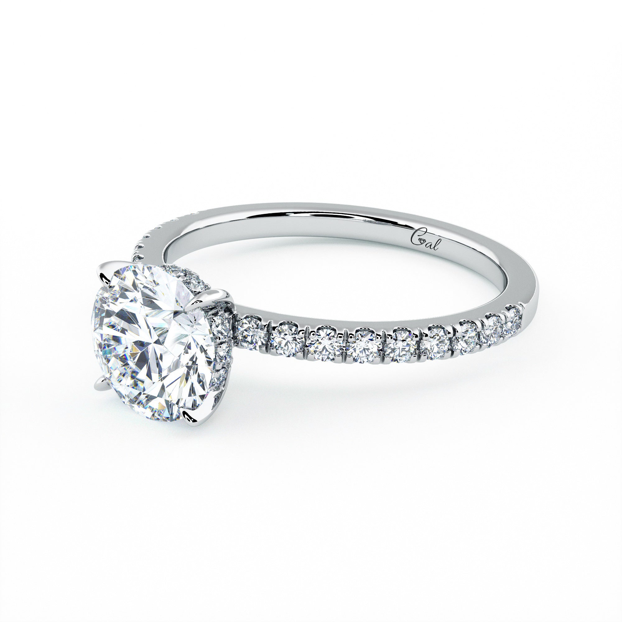1.50 Carat Round Brilliant Micropavé Engagement Ring