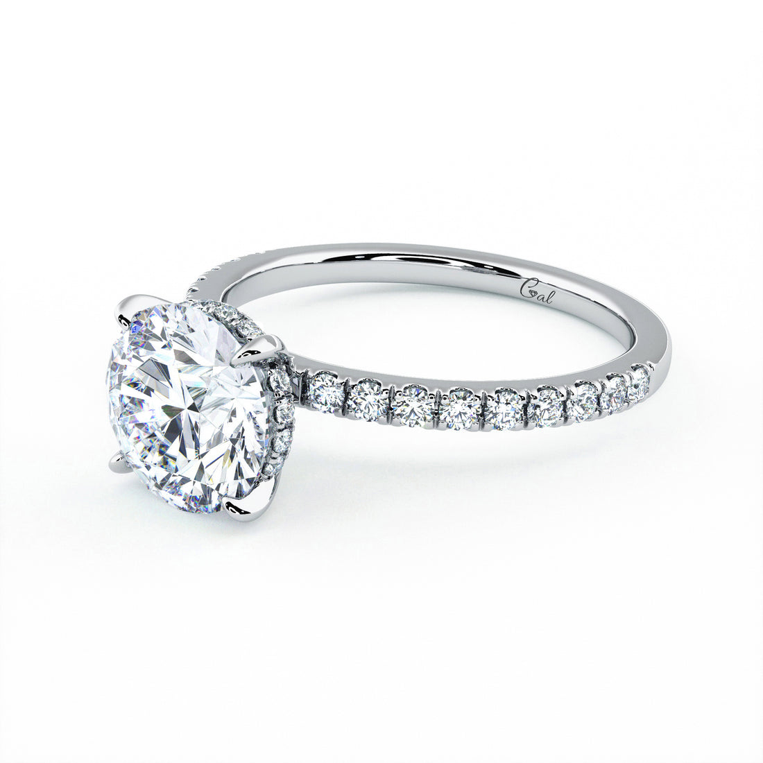 2.00 Carat Round Brilliant Micropavé Engagement Ring