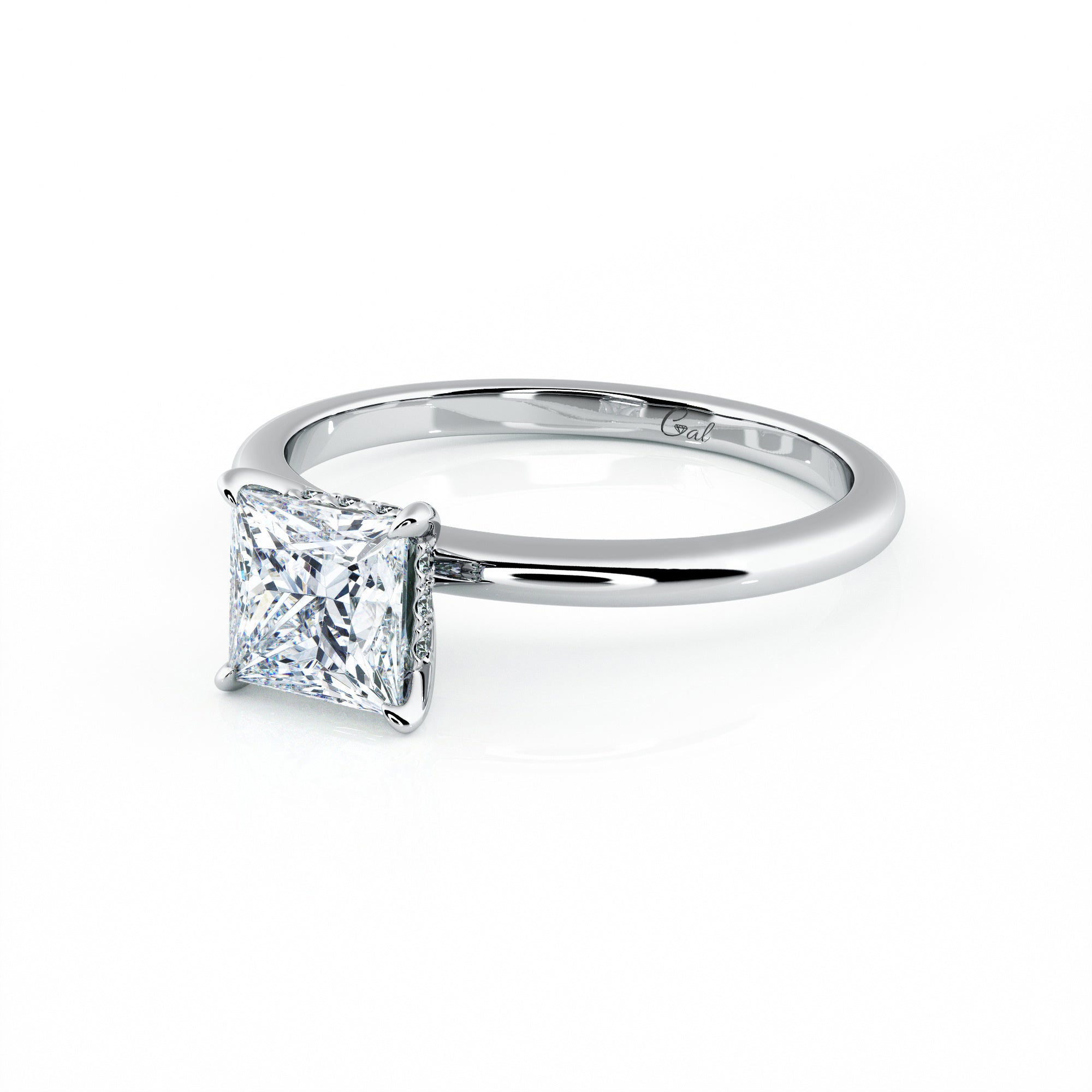 1.00 Carat Princess Shape Solitaire Engagement Ring