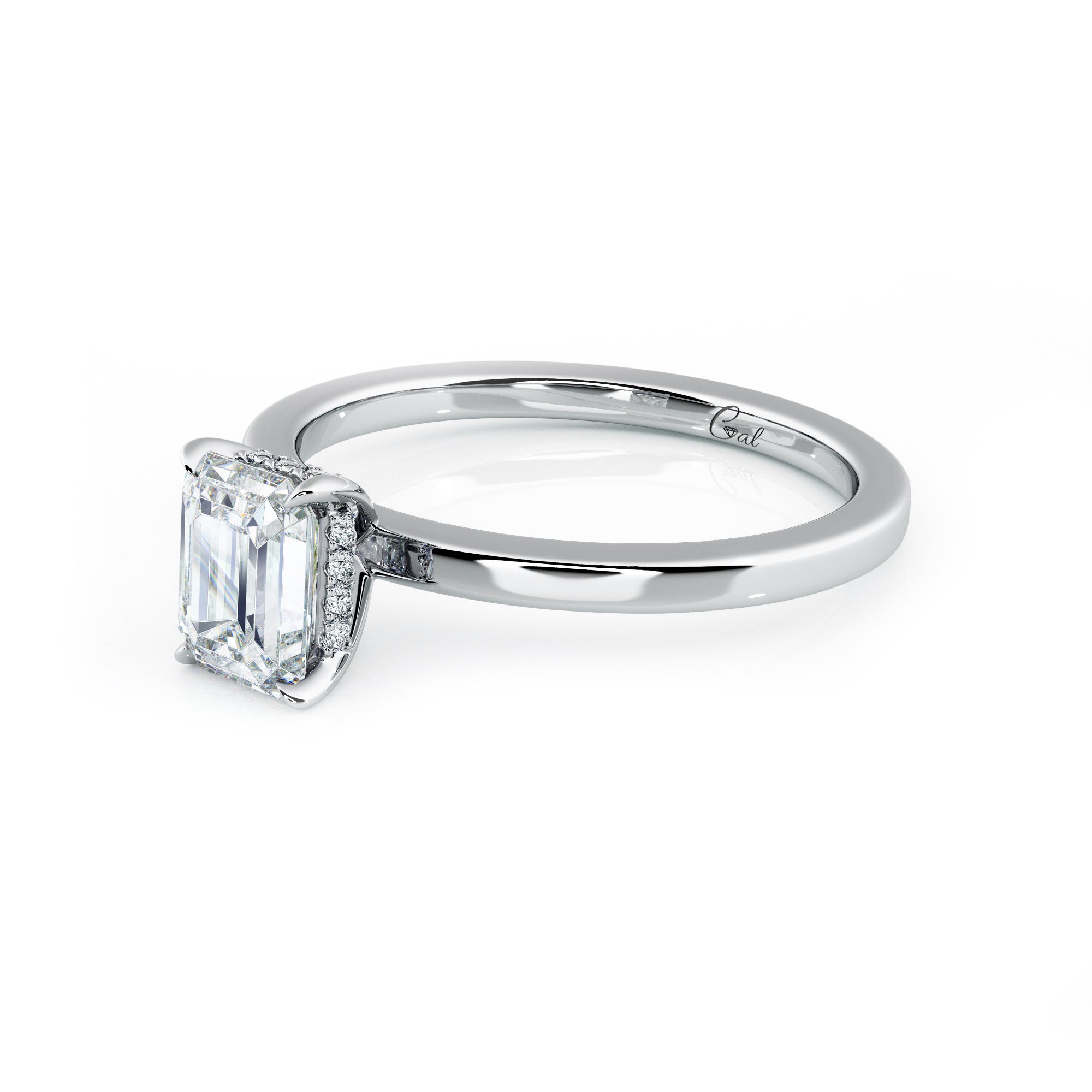 1.00 Carat Emerald Shape Solitaire Engagement Ring