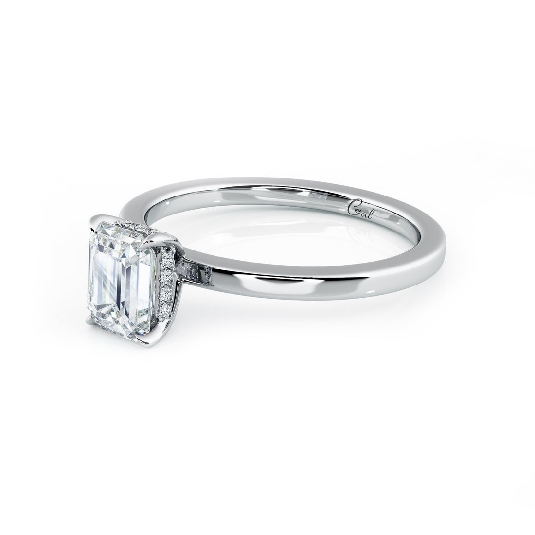 1.00 Carat Emerald Shape Solitaire Engagement Ring