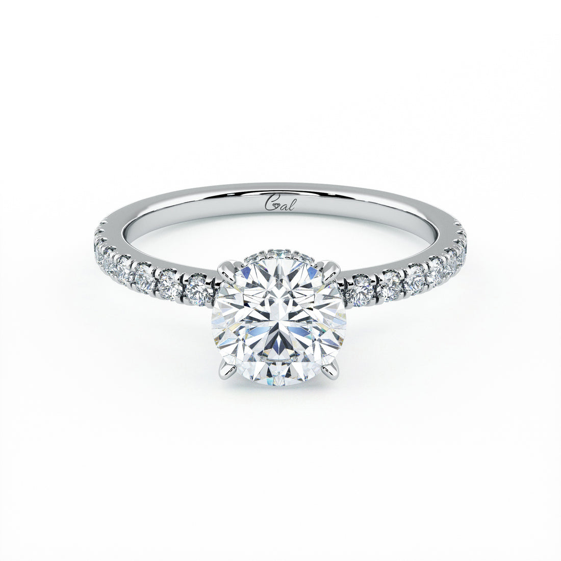 1.00 Carat Round Brilliant Micropavé Engagement Ring