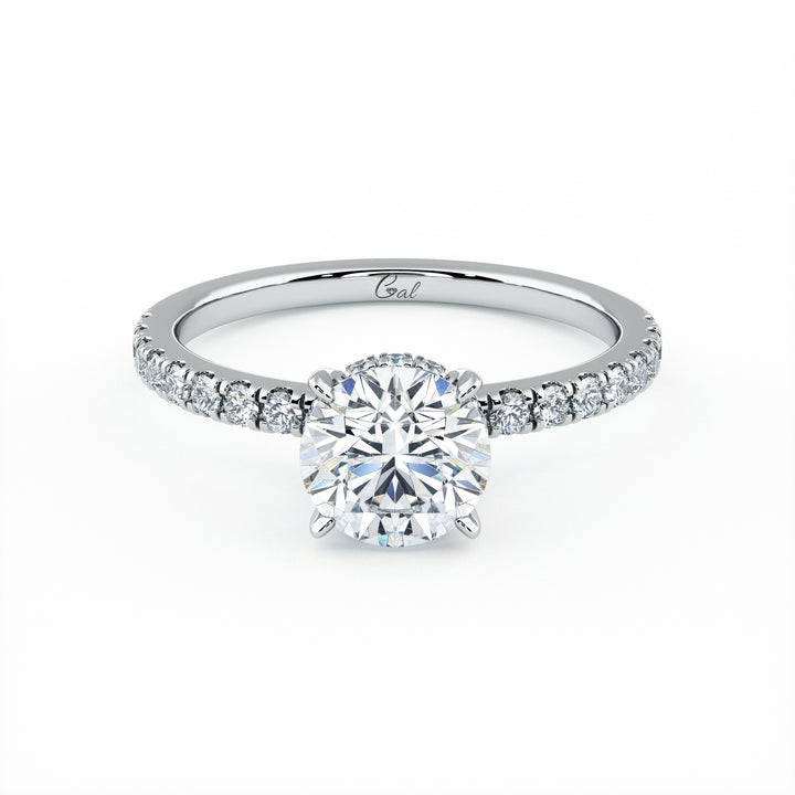 1.00 Carat Round Brilliant Micropavé Engagement Ring